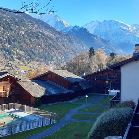 Appartement Meuble Avec Vue Sur Les Montagnes Et Piscine L'Ete 圣热尔韦莱班 外观 照片